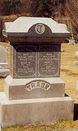 John and Mary Trask's Headstone, New Cemetary, Rochester, VT