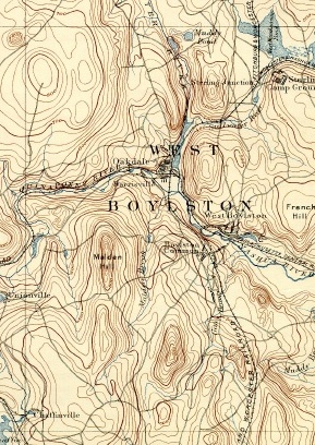 Topological Map of West Boylston, 1892
