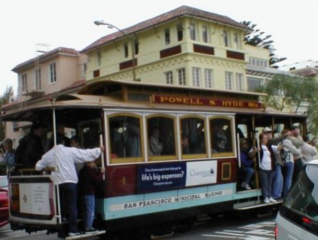 Cable Car at Top of Lombard St.
