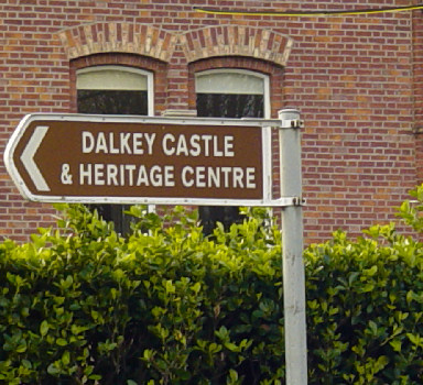 Sign to Dalkey Castle