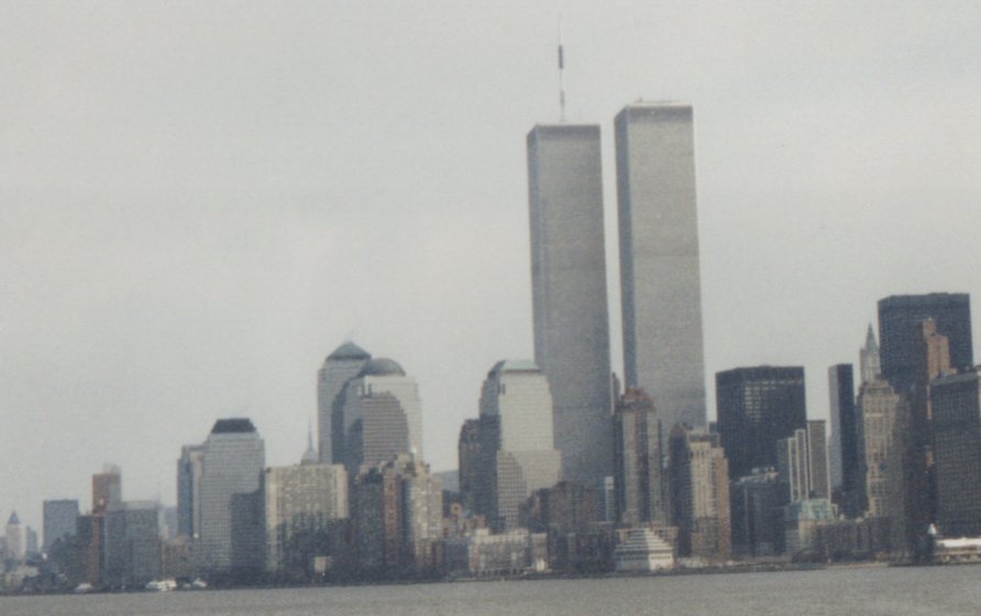 World Trade Center from the Hudson River (Distance Shot, February 1999)