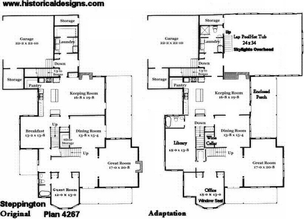 VF4267 First Floor Plans - Original and Adapted